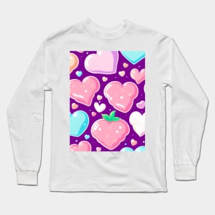 Delicious Strawberry Pastries and Candy Hearts Long Sleeve T-Shirt